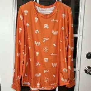 Whataburger All Over Print Pajama Lounge Top Size Large Orange